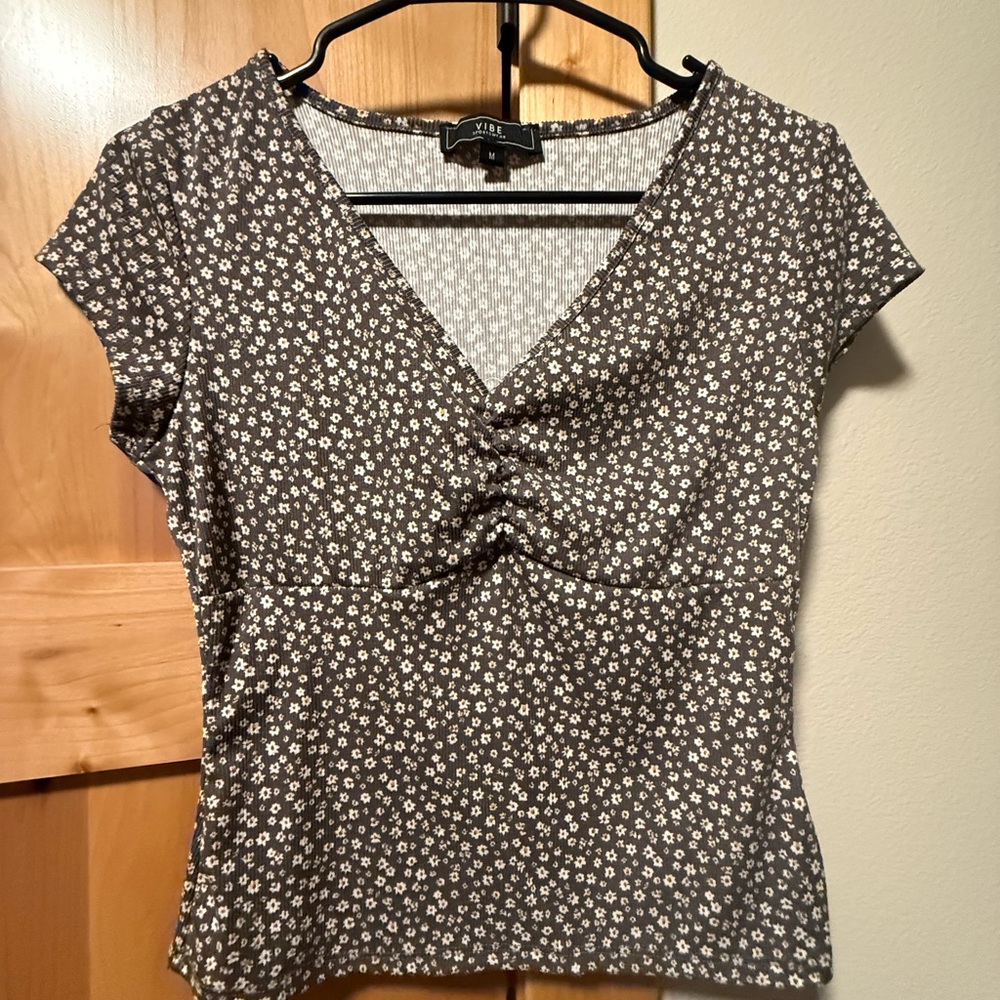 Vibe Brown Floral Women's Blouse
